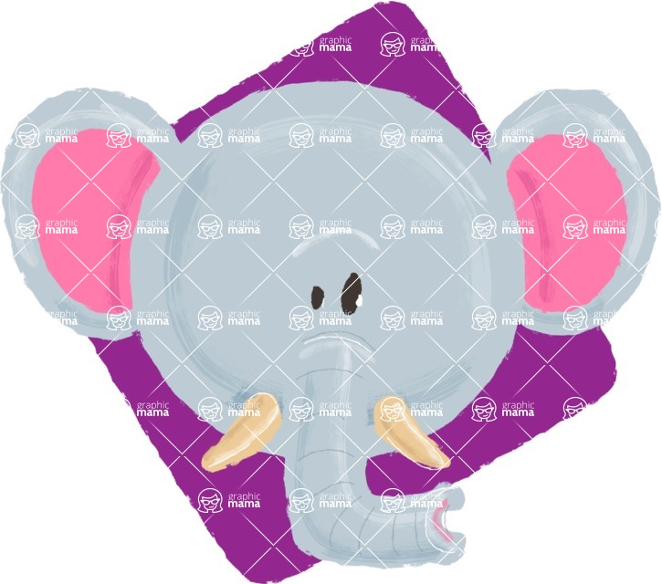 Cartoon Animal PNG Clipart - Elephant Watercolor Avatar